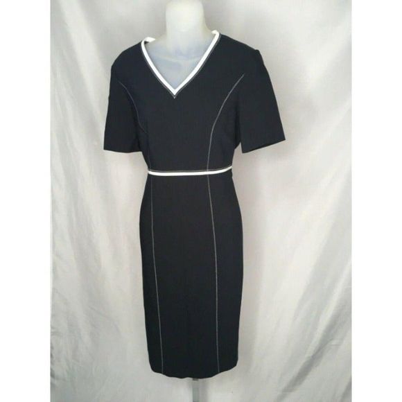 M&S British NWOT Navy Pencil Dress US8 - Picture 2 of 11